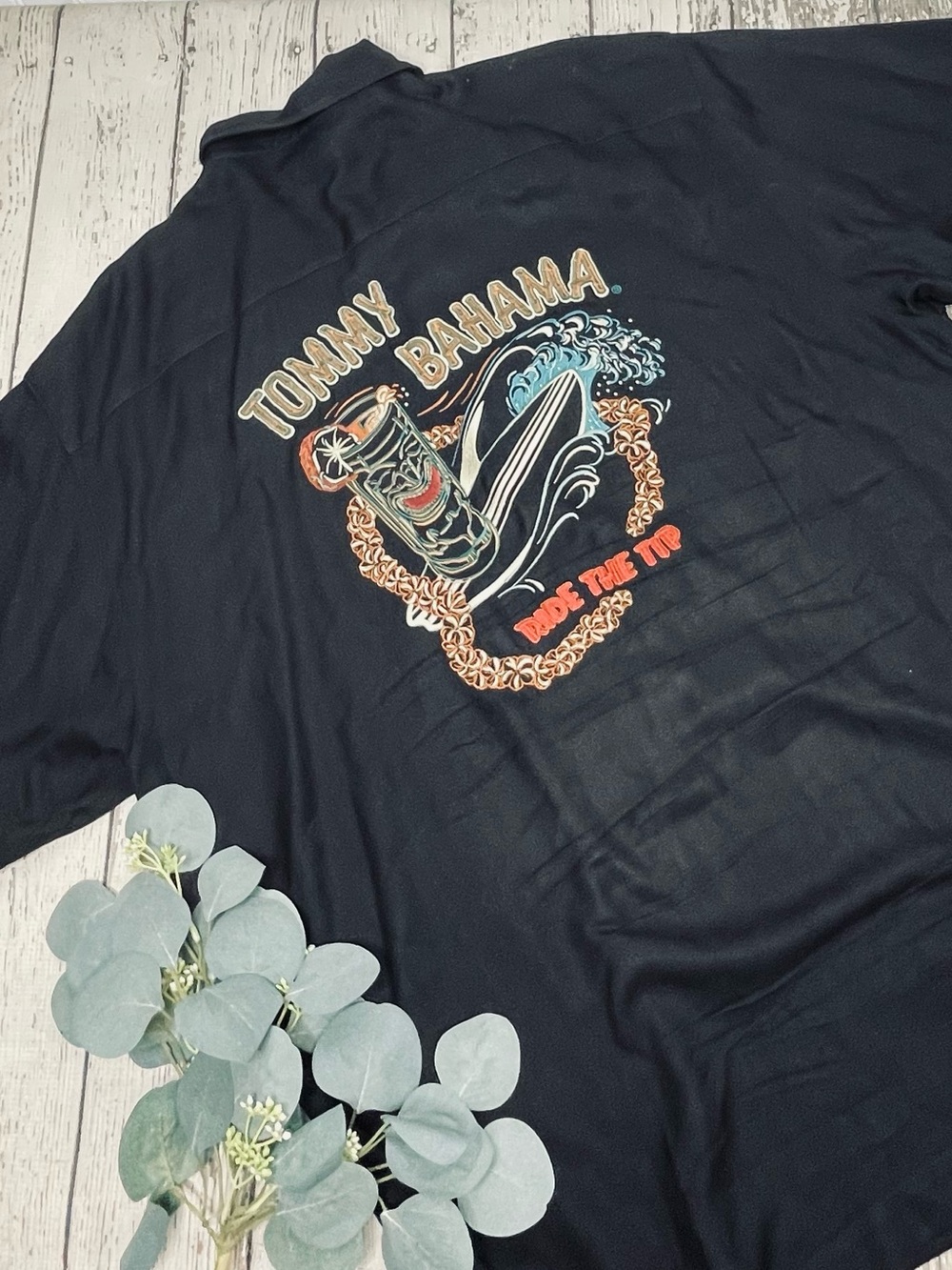 Tommy Bahama Ride the Tip Tiki Silk Hawaiian Shirt